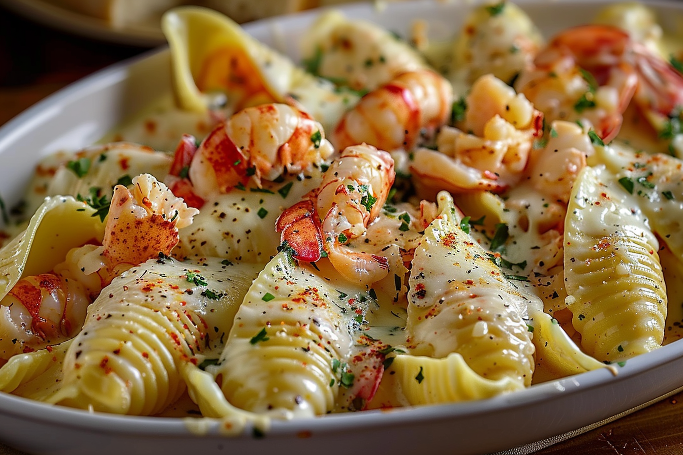 Garlic Butter Lobster-Filled Jumbo Pasta Shells
