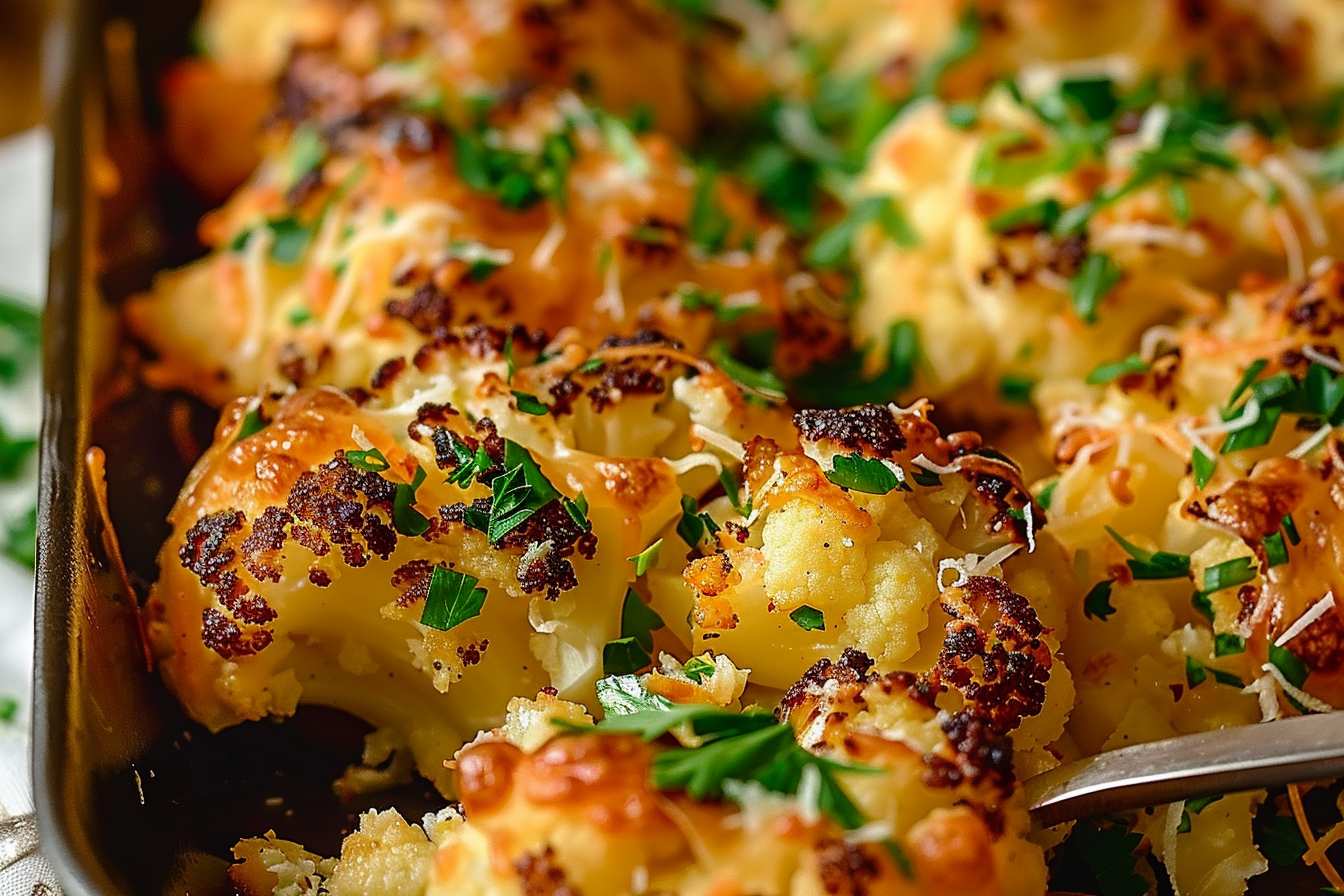Crispy and Cheesy Smashed Cauliflower