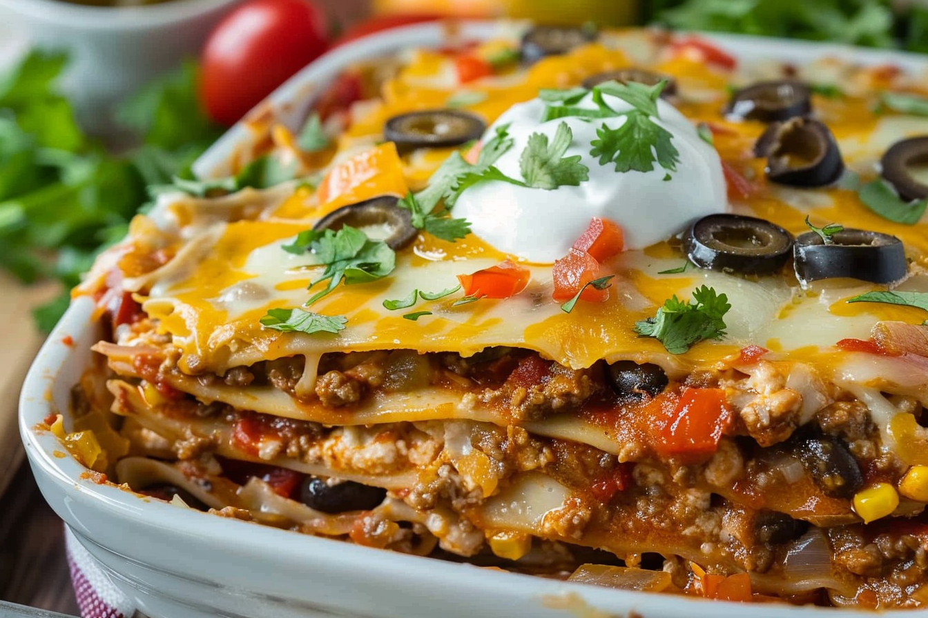 Mediterranean Taco Lasagna