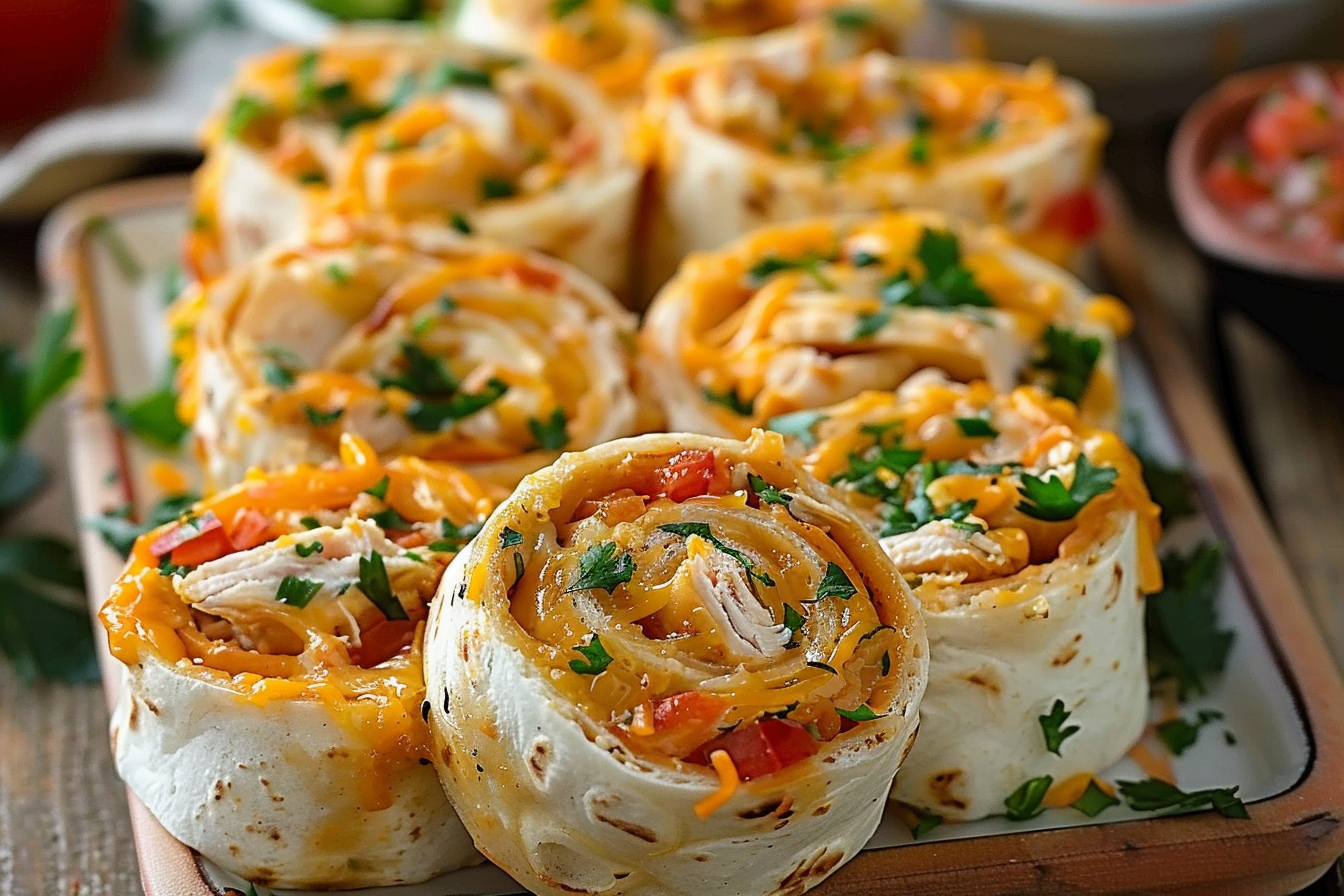 Cheesy Chicken Taco Pinwheels