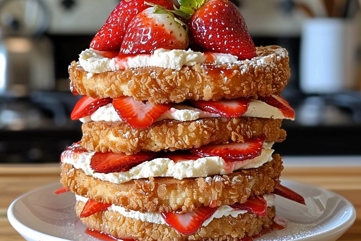 Fried Strawberry Cheesecake Sandwiches