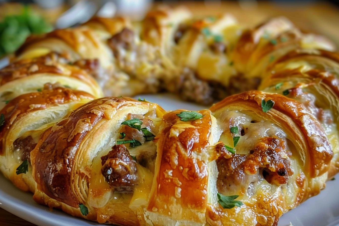 Sausage and Cheese Crescent Ring