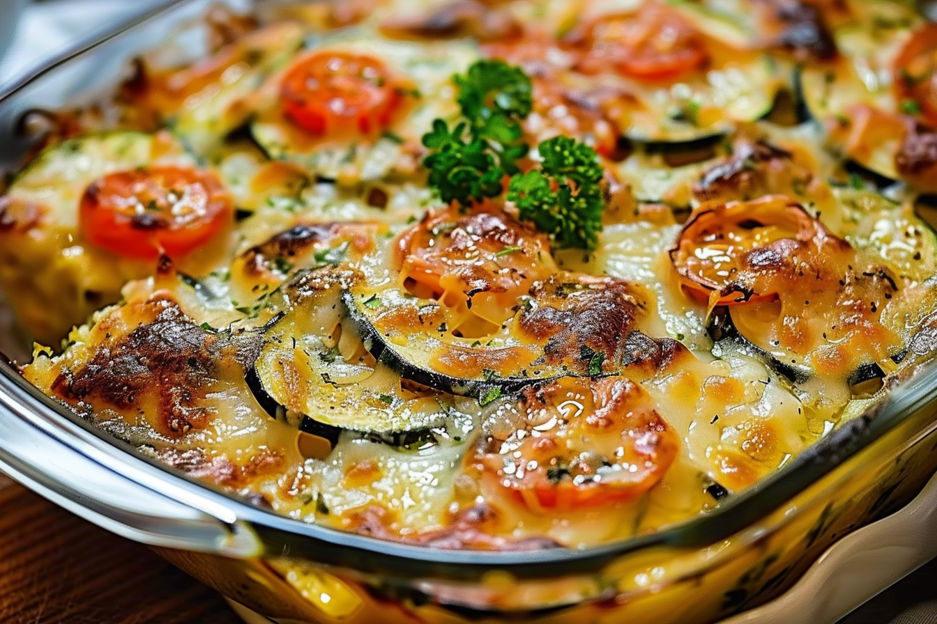 Oven Baked Zucchini and Cheese