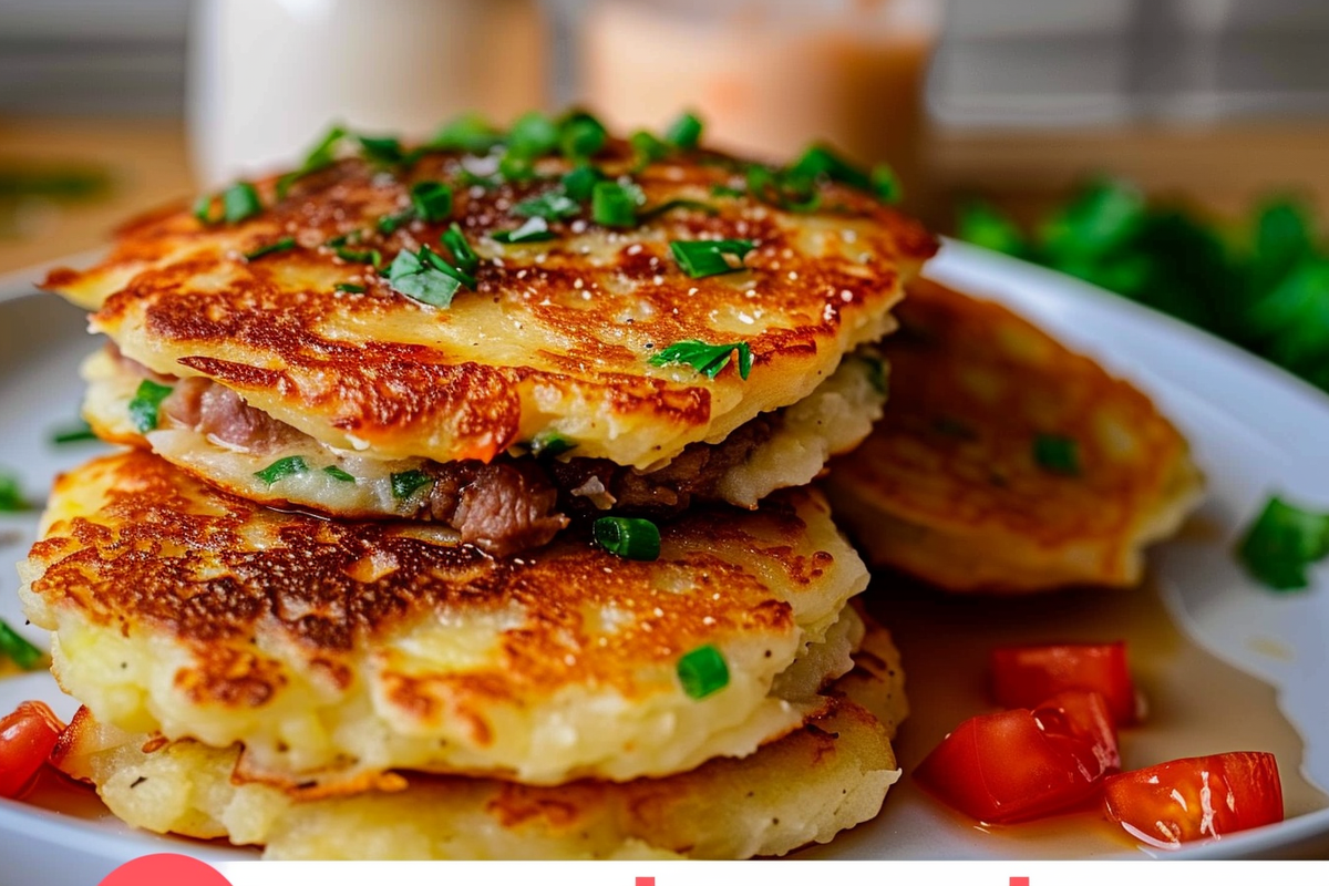 Mashed Potato Pancakes with Meat Filling