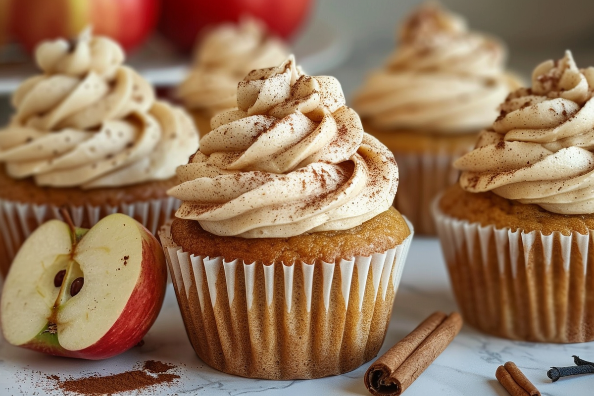 Apple Cider Cupcakes with Brown Sugar Cinnamon Buttercream