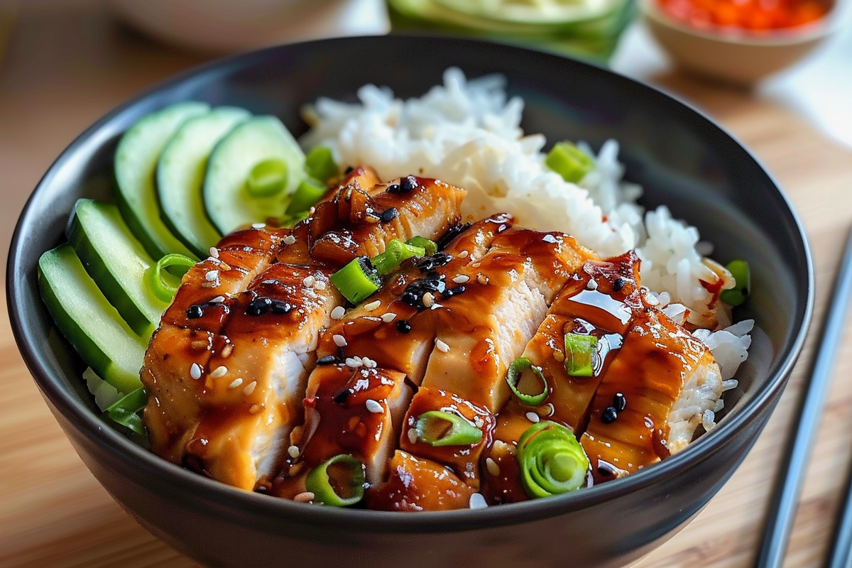 Honey Garlic Chicken Rice Bowl