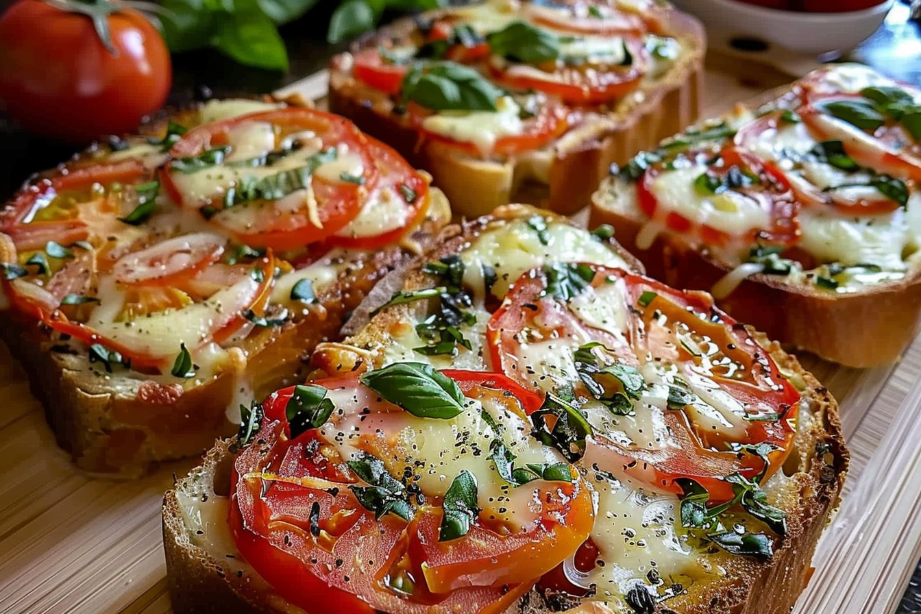 Mediterranean Tomato Basil Garlic Bread