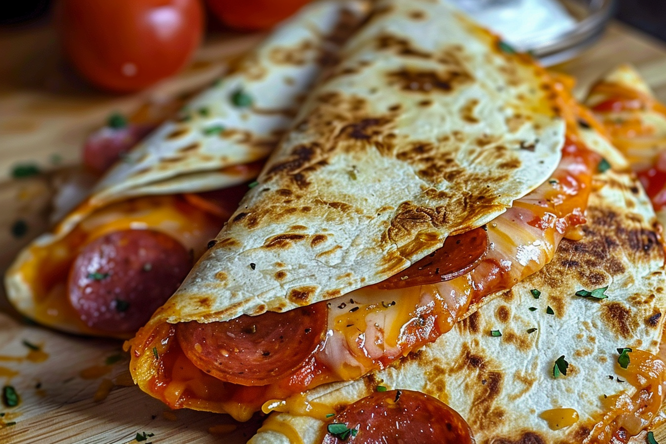 Pepperoni Pizza Quesadillas