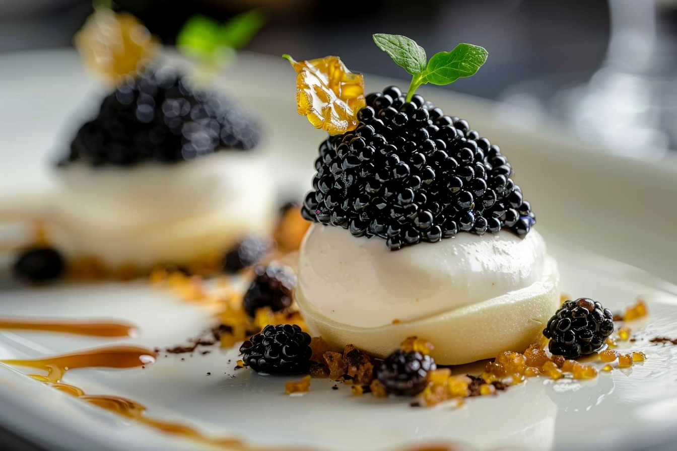 Coffee Caviar on Orange-Kissed Mascarpone Cloud