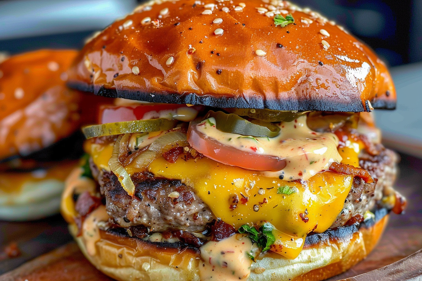 Smoked Cajun Burgers Cheese