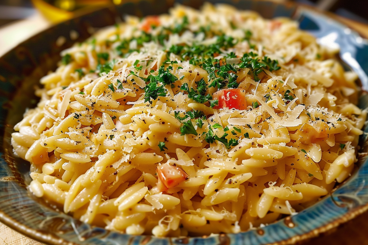 Creamy Garlic Parmesan Orzo