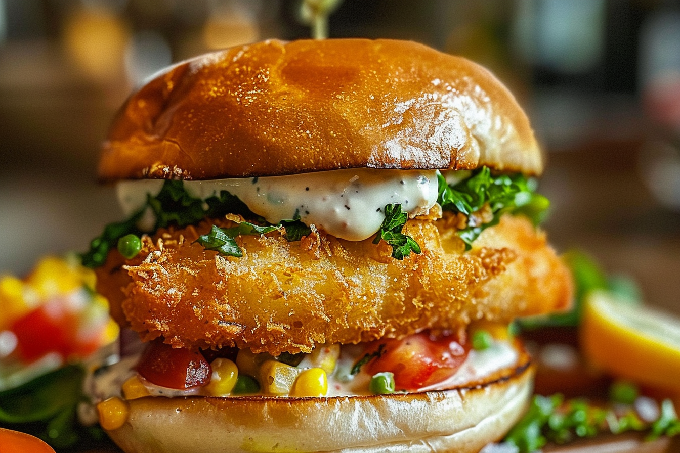 Mediterranean Crispy Fish Sandwich