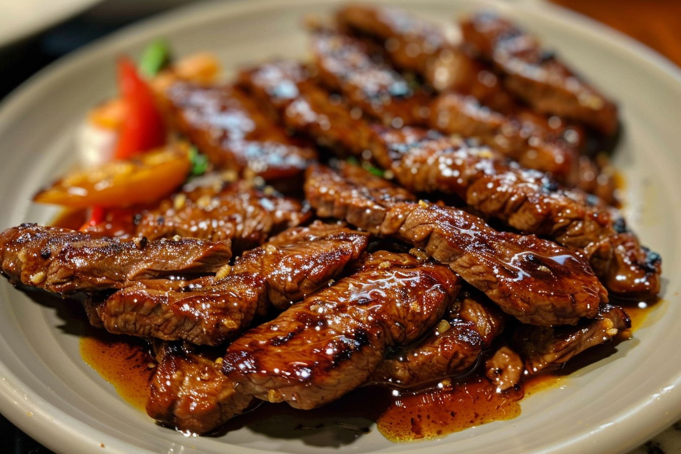 Grill Pan Honey Glazed Steak Strips