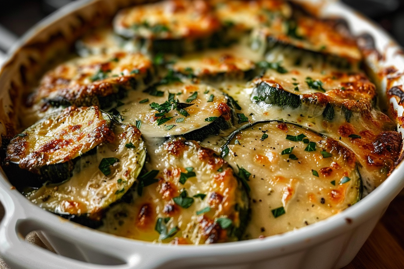 Cheesy Baked Zucchini Gratin