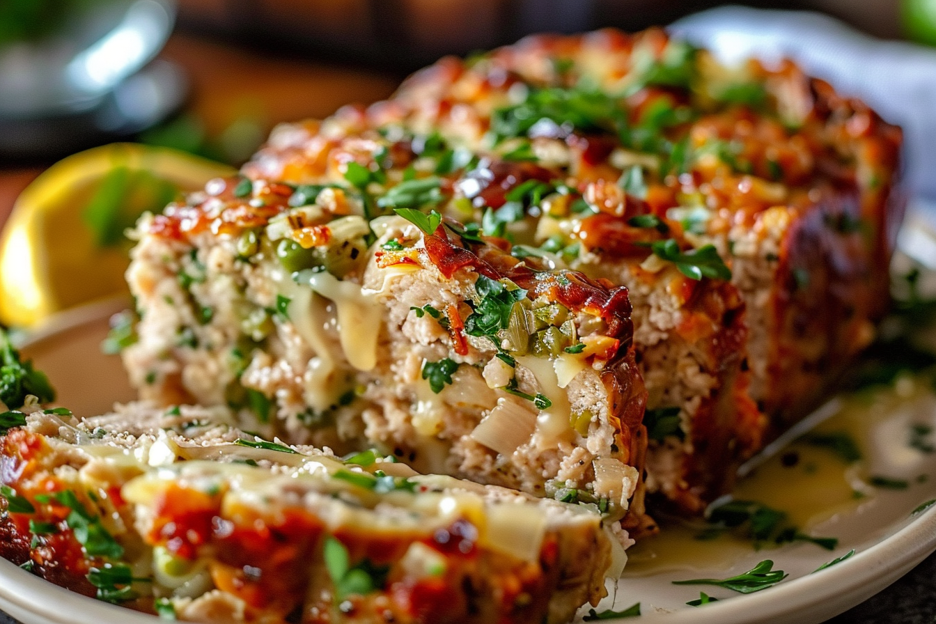 Melt-in-Your-Mouth Garlic Parmesan Chicken Meatloaf
