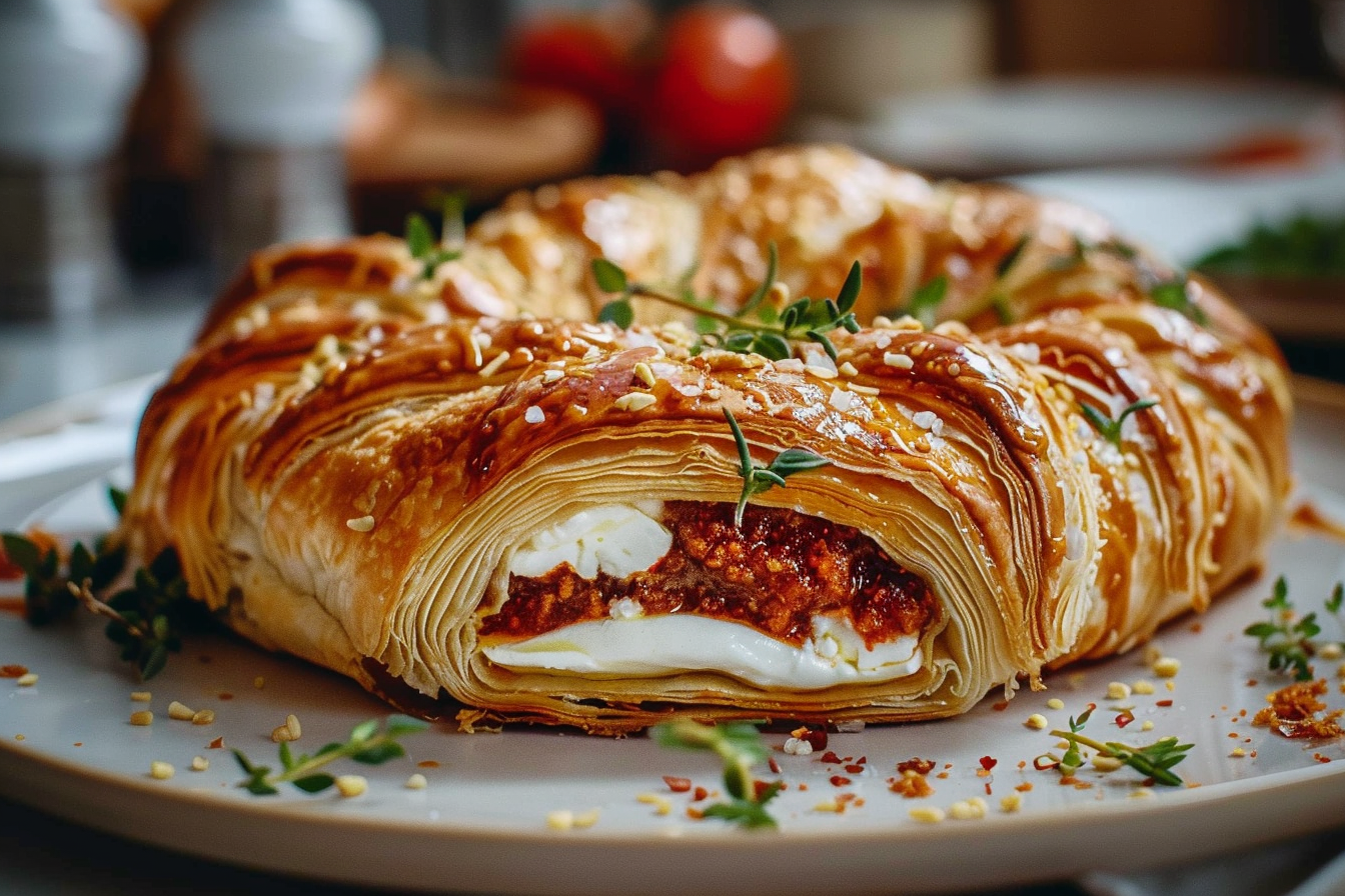 Molten Burrata & Nduja Puff Pastry Braid