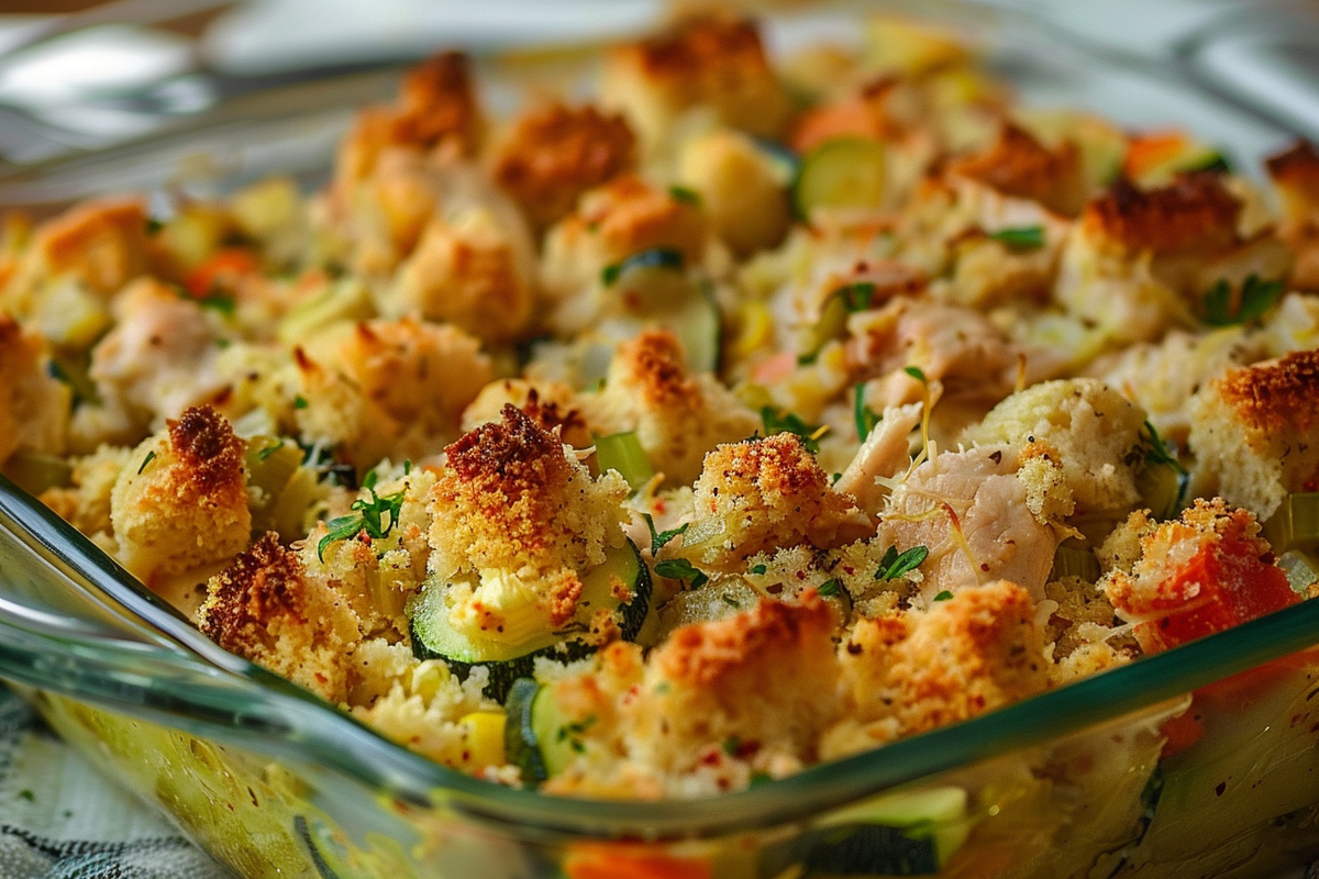 Chicken Zucchini Casserole with Stuffing Mix