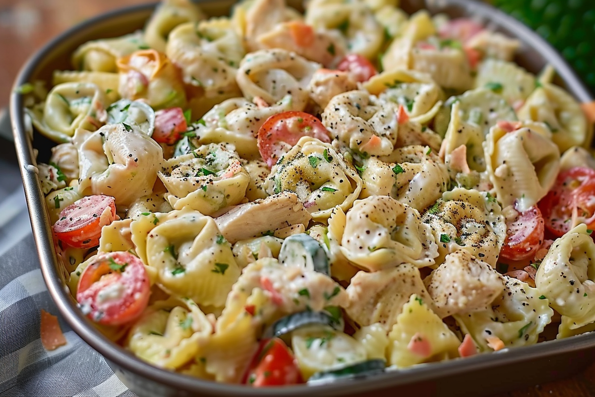 Creamy Ranch Chicken Tortellini Pasta Salad