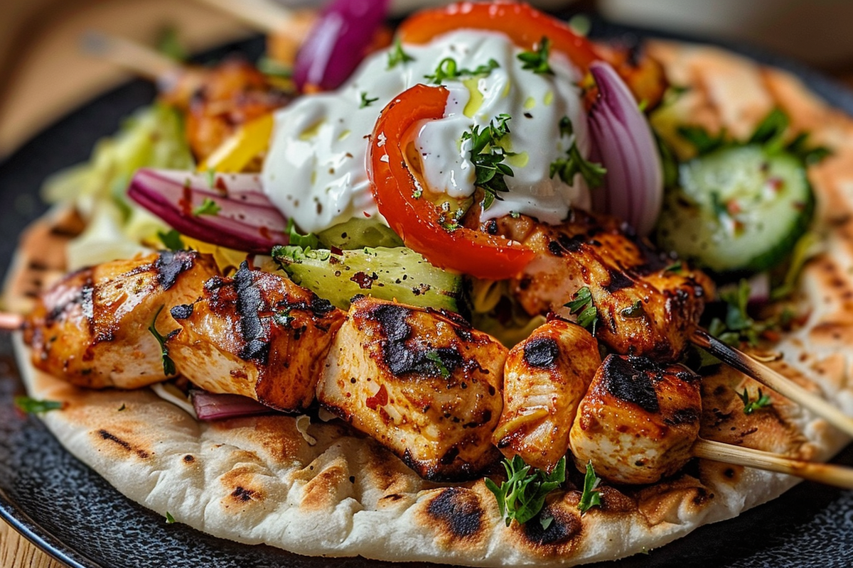 Grilled Chicken with Strawberry Balsamic Glaze & Feta Orzo Salad