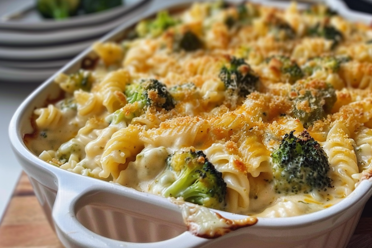 Creamy No-Boil Broccoli Cheddar Pasta Bake