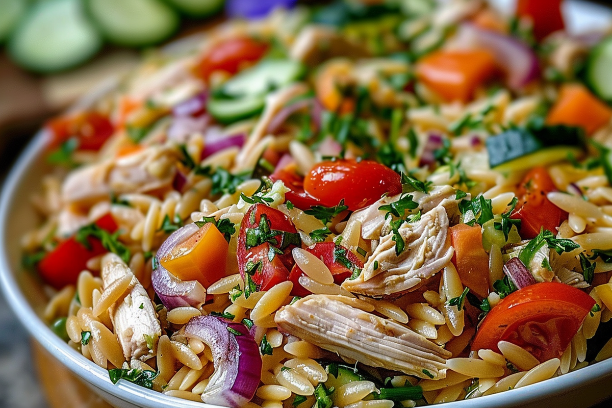 Cold Chicken Orzo Salad
