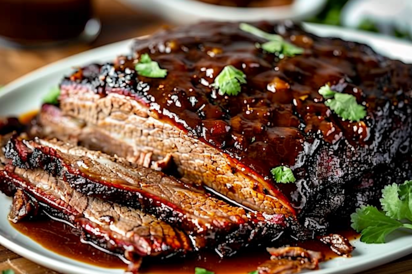 Slow-Cooked Barbecue Brisket with Homemade Barbecue Sauce