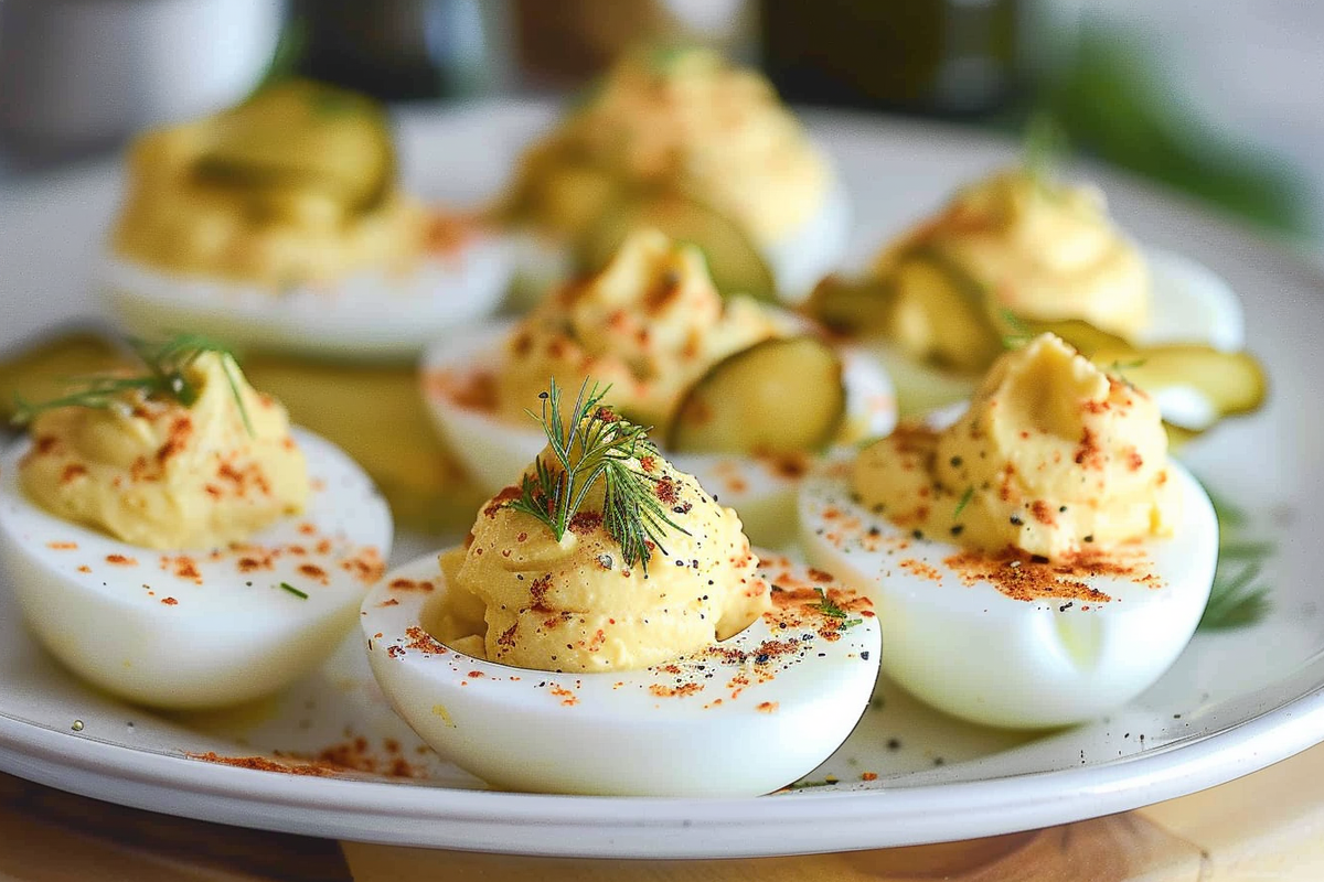Dill Pickle Deviled Eggs