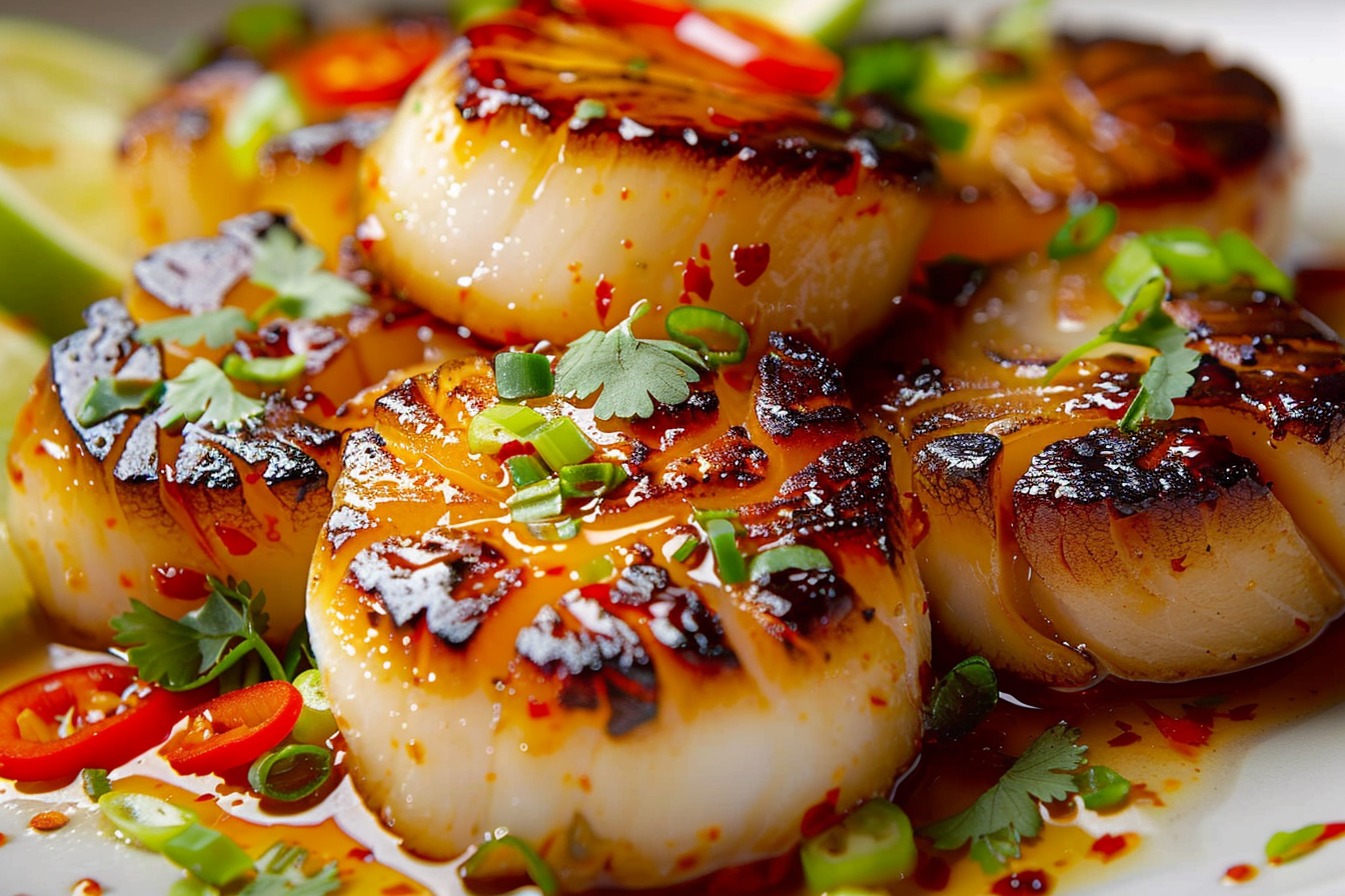 Pan-Seared Scallops with Chili-Lime Glaze