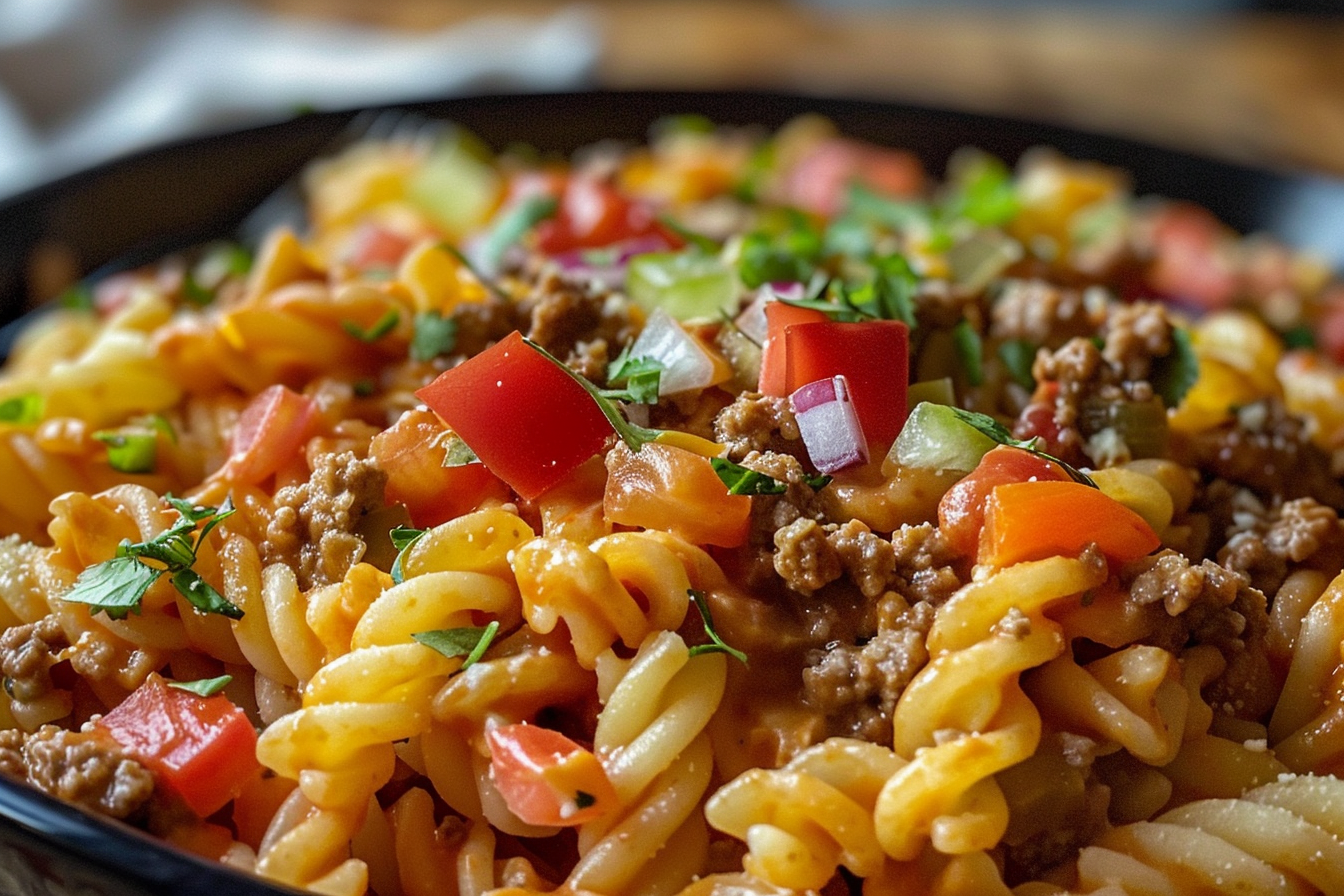 Cheesy Queso Taco Pasta