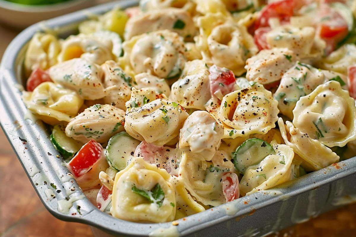 Creamy Ranch Chicken Tortellini Pasta Salad