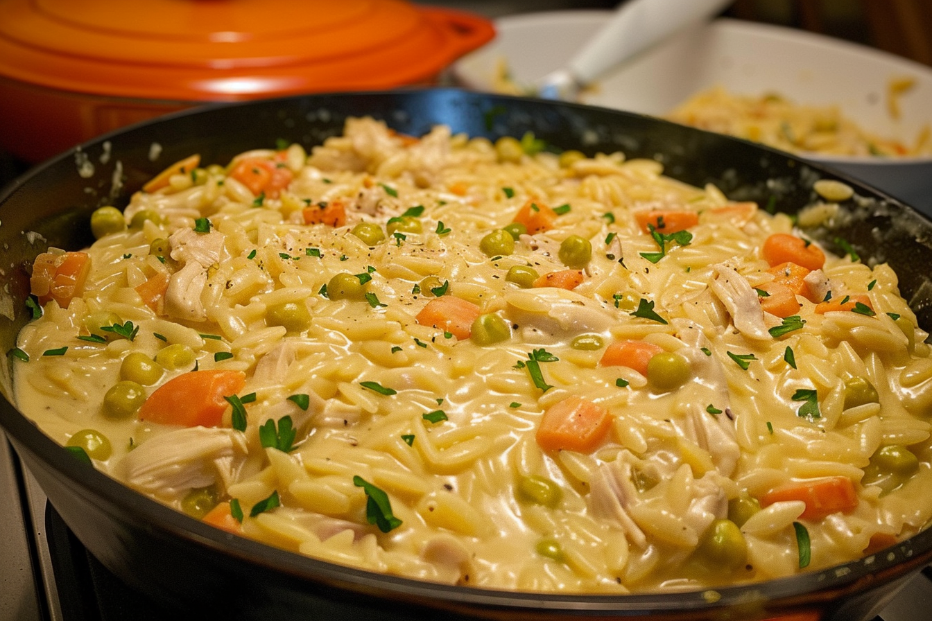 Creamy Chicken Pot Pie Orzo