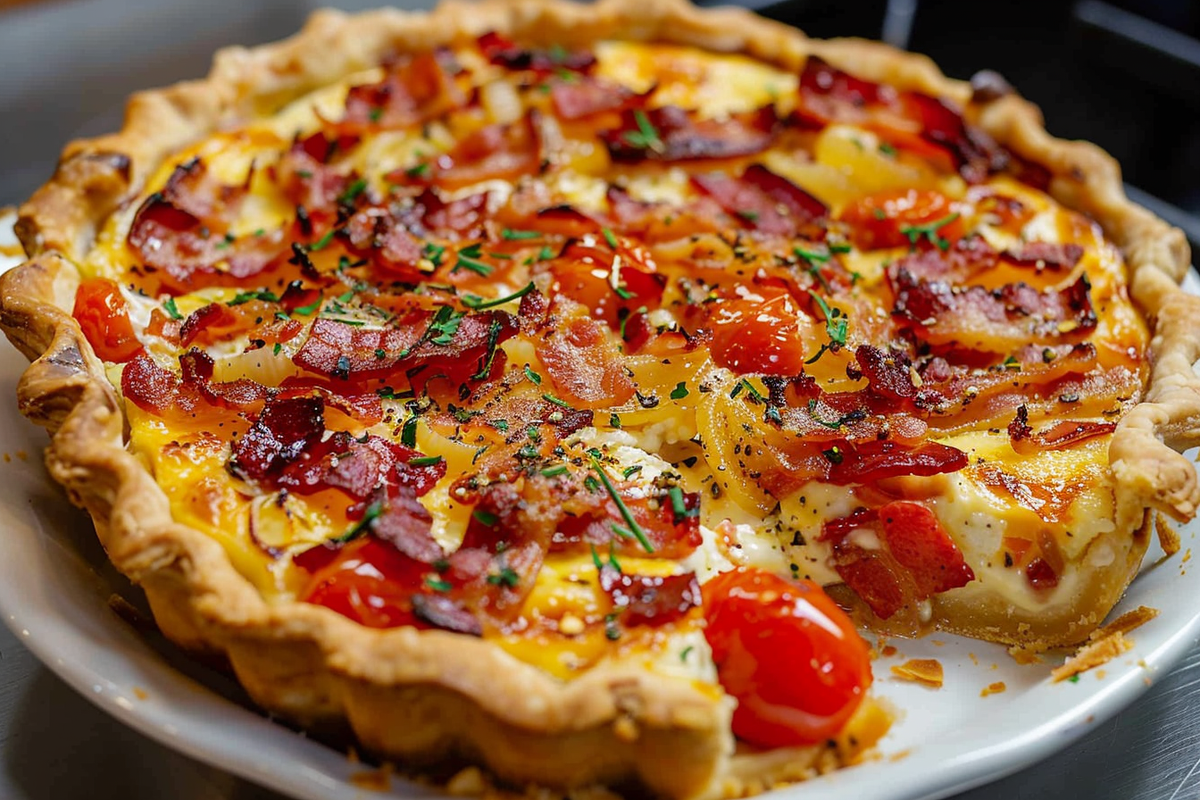 Bacon Onion Tomato Pie