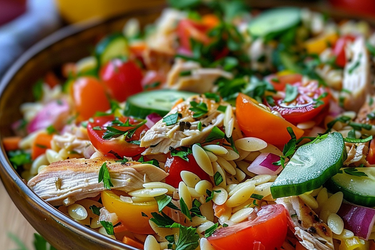 Cold Chicken Orzo Salad