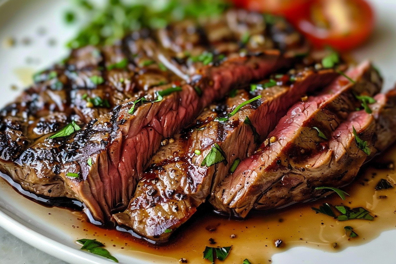 Grilled Flank Steak with Balsamic Soy Marinade
