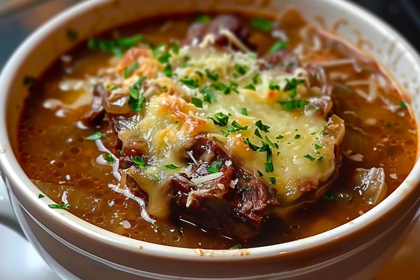French Onion Beef Short Rib Soup