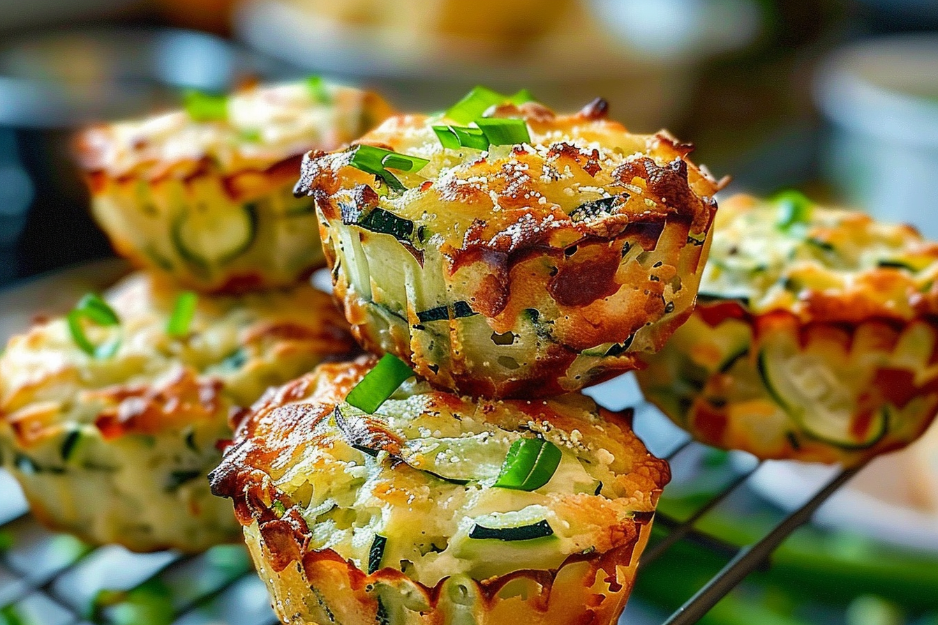 Crispy Parmesan Zucchini Potato Muffins