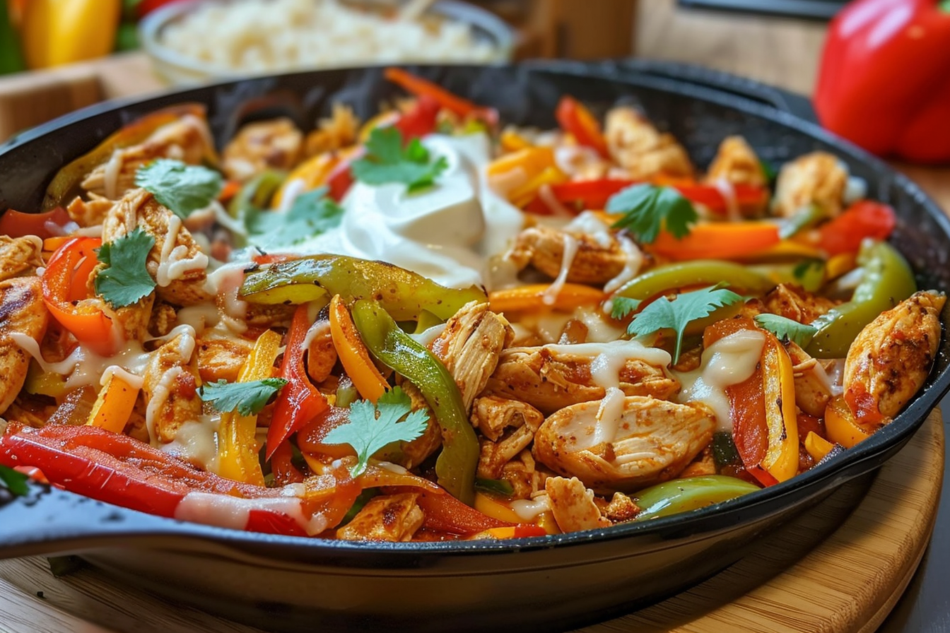 Queso Chicken Fajita Skillet