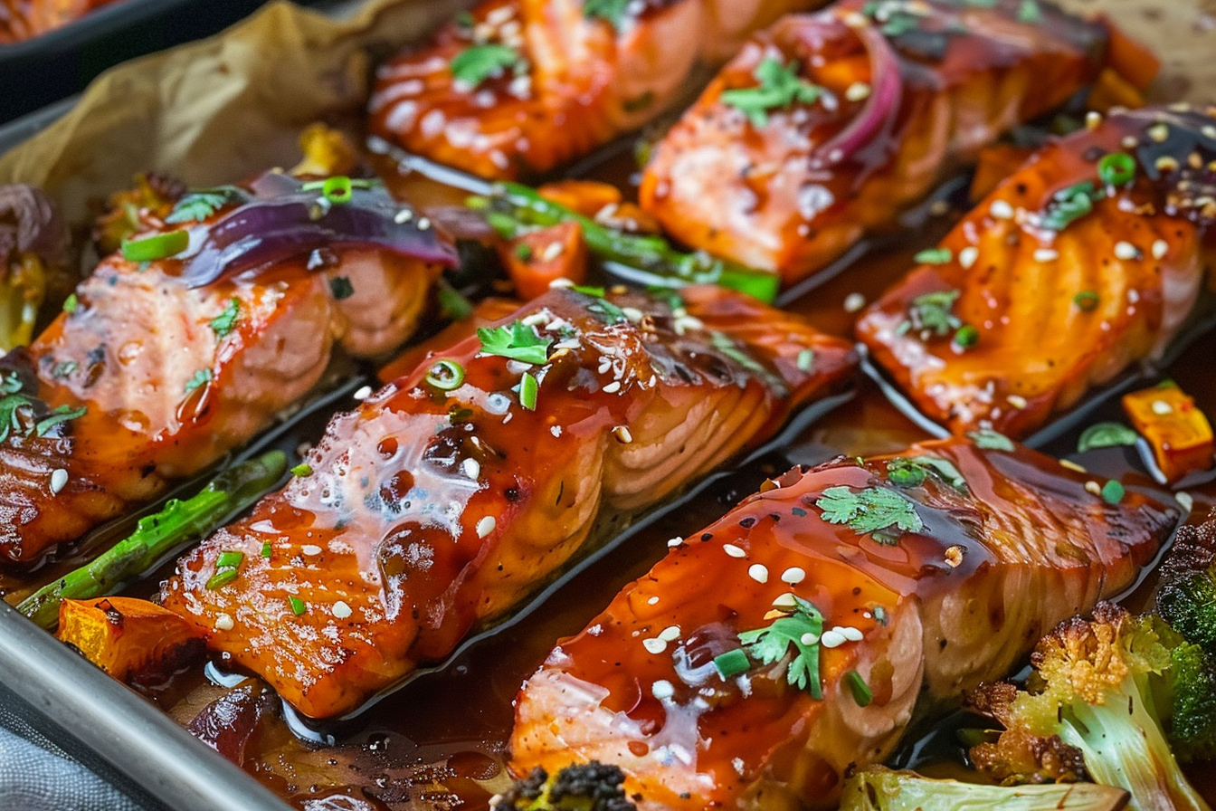 Sheet Pan Teriyaki Salmon with Roasted Veggies