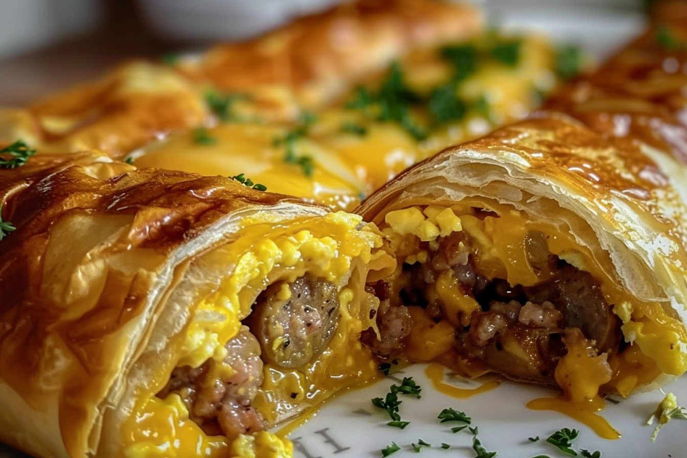 Sausage Egg and Cheese Breakfast Roll-Ups