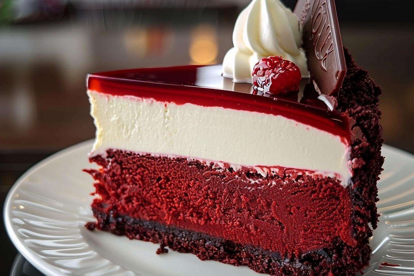 Luscious Red Velvet Cheesecake