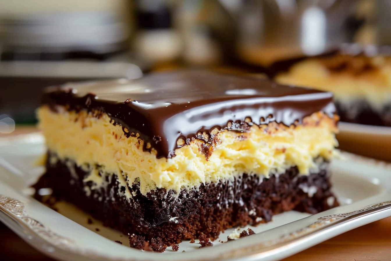 Boston Cream Poke Cake