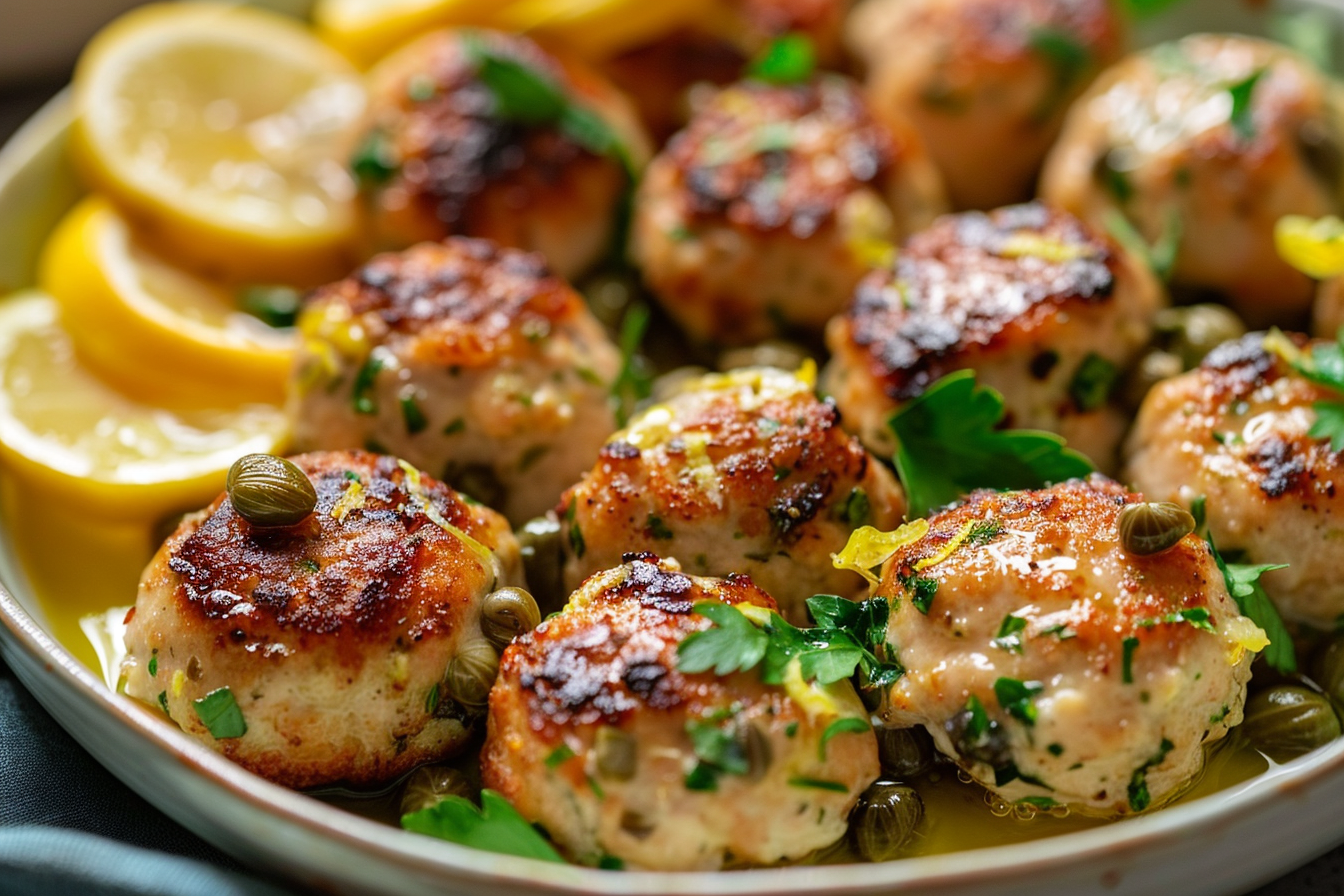 Lemon Caper Chicken Meatballs