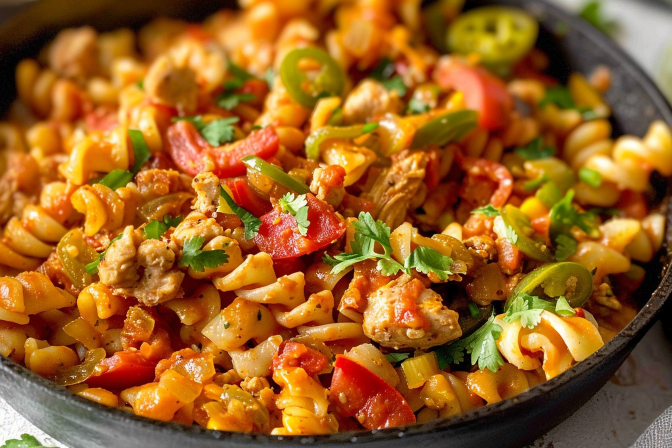 Cheesy Chicken Taco Pasta Skillet