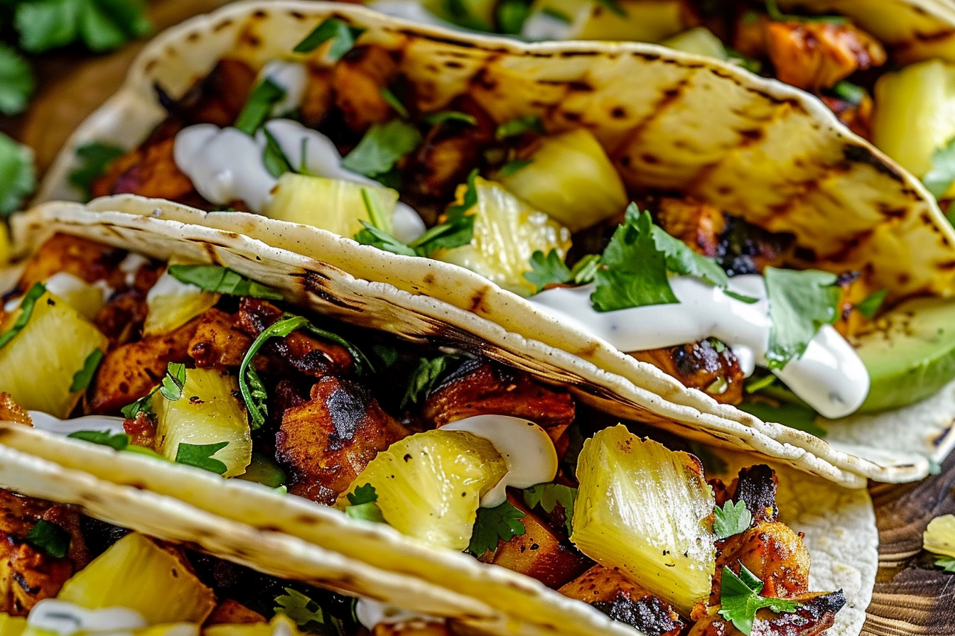 Chipotle Grilled Chicken Pineapple Tacos