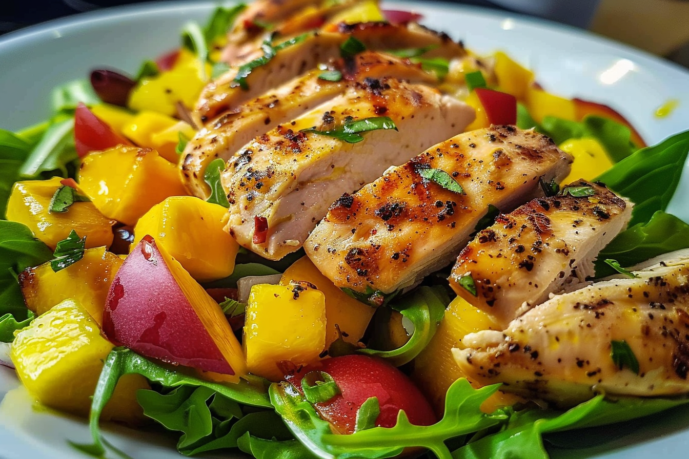 Mediterranean Grilled Chicken Mango Salad