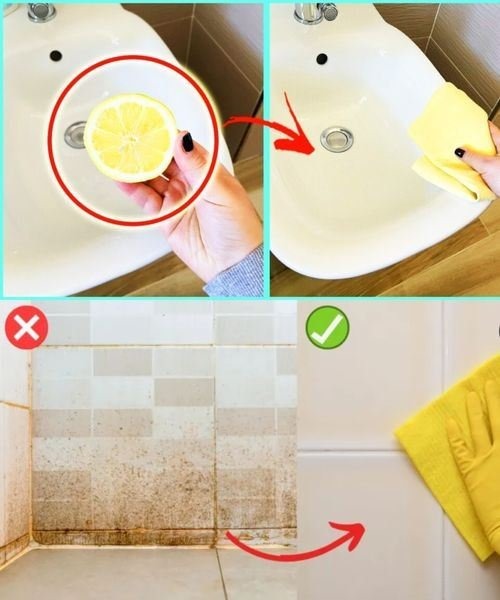 How To Use Half A Lemon To White Bathroom Ceramic