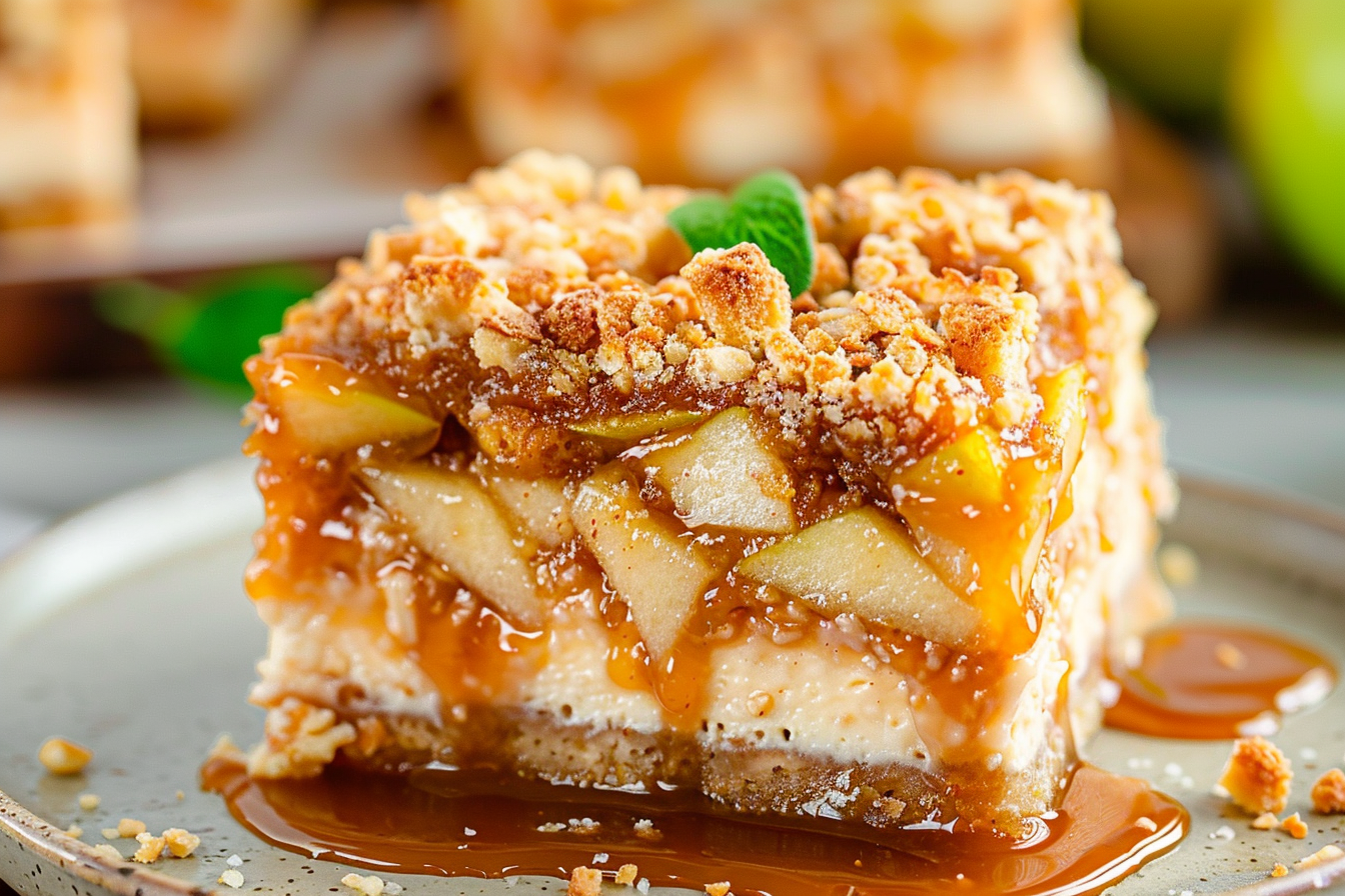 Caramel Apple Cheesecake Bars