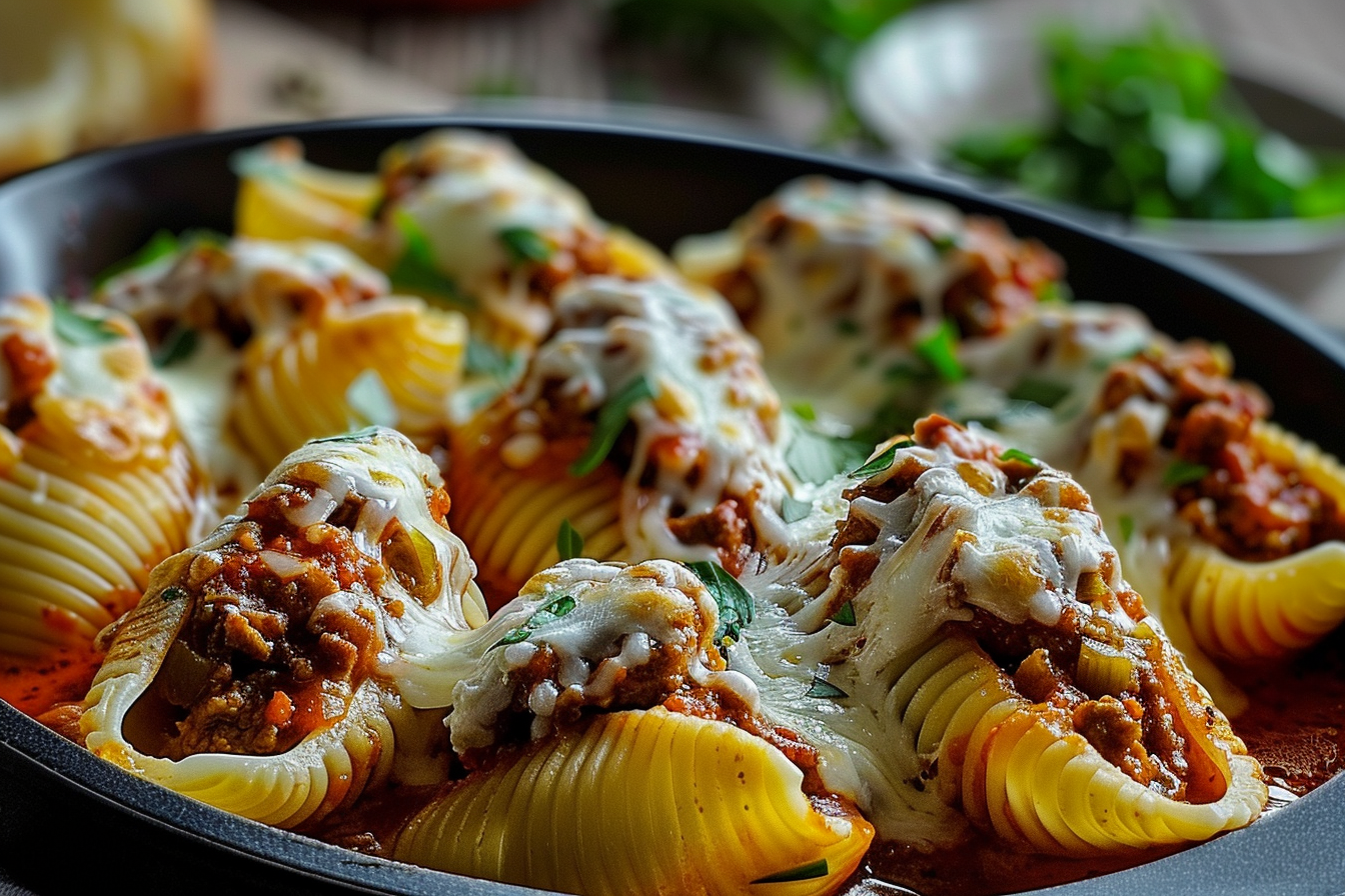 Beef-Stuffed Shells with Creamy Ricotta Filling