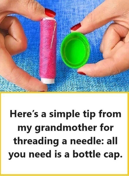 Bottle Cap Needle Threading Tip