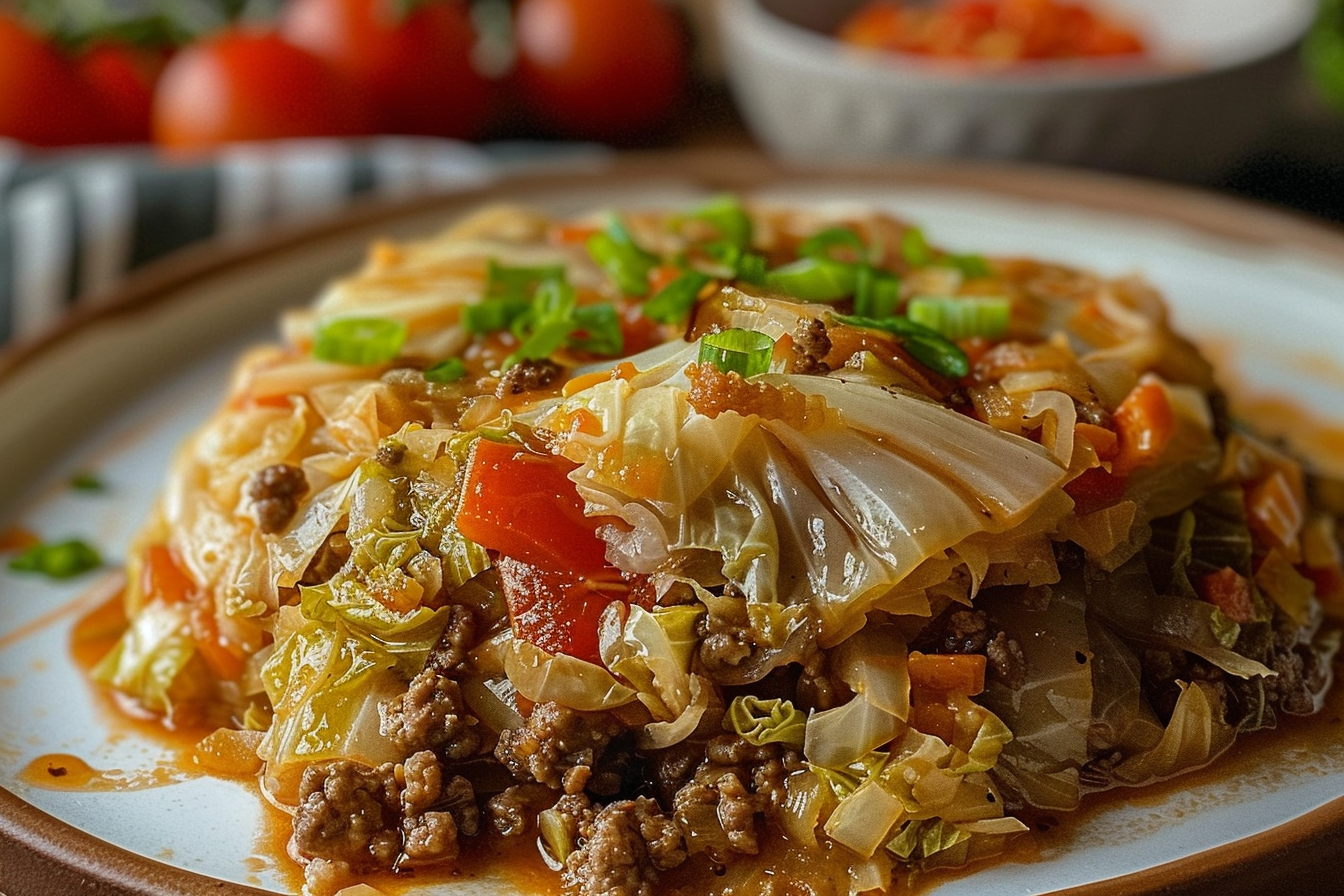 Cabbage and Ground Beef Bake
